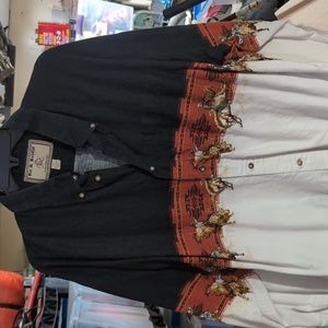 Garage Sale!! Vintage western Bit & Bridle XXL cowboy shirt rodeo Aztec